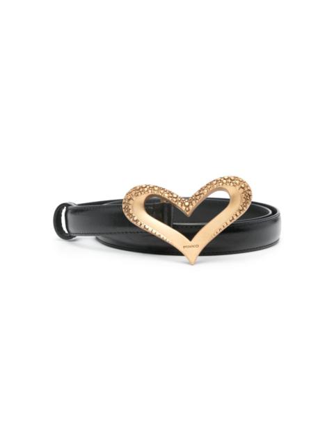 heart-buckle leather belt