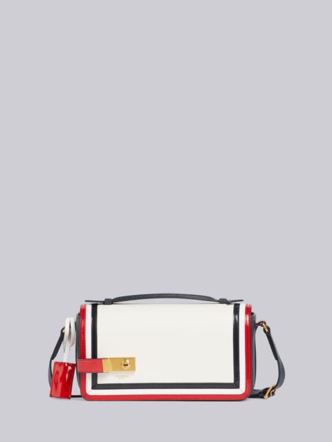 Thom Browne White Pebbled Flap Bag