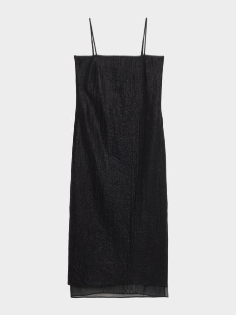 rag & bone Suki Sleeveless Crinkled Organza Midi Slip Dress