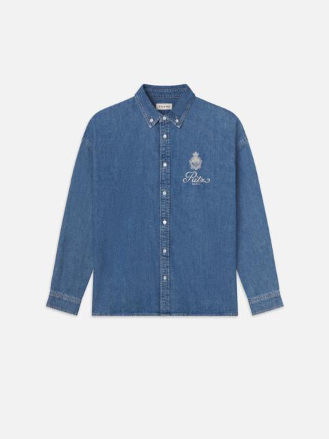 FRAME Ritz Embroidery Denim Shirt in District