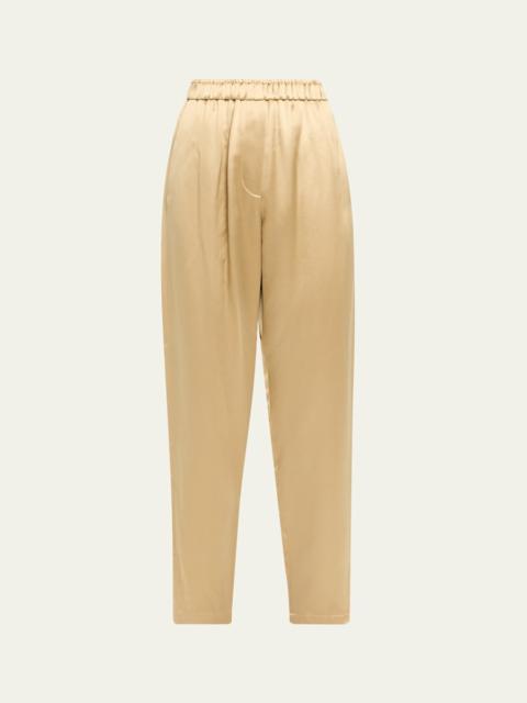 GIORGIO ARMANI Relaxed-Leg Silk Pull-On Trousers