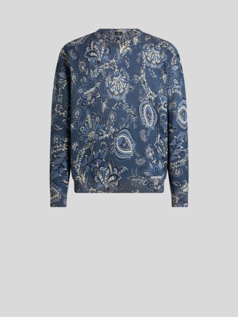 Etro SILK AND CASHMERE SWEATER WITH MAXI FLOWERS