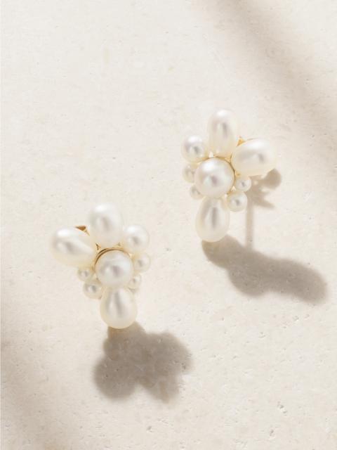 SOPHIE BILLE BRAHE Petite Amis Fleur 14-karat Recycled Gold Pearl Earrings
