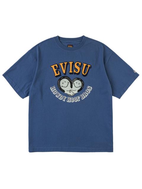 EVISU Smiling-heart Seagull-horseshoes Embroidery T-shirt