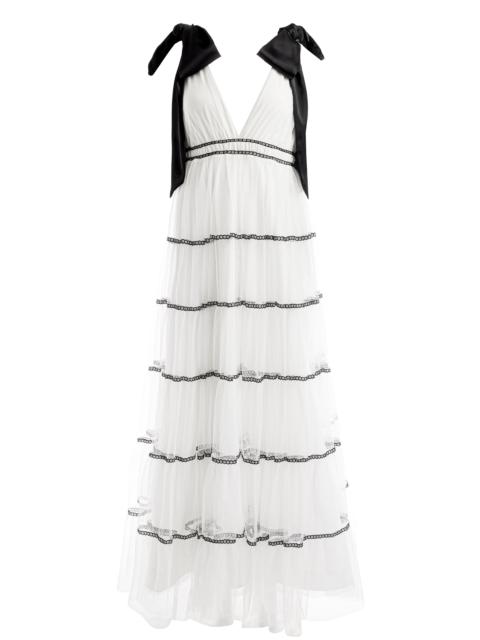 Alice + Olivia JESSALYN BOW STRAP TIERED MAXI GOWN