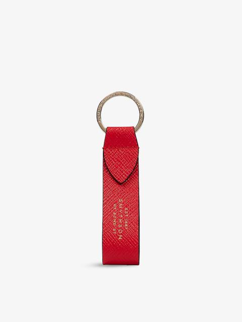 Smythson Panama leather-strap keyring