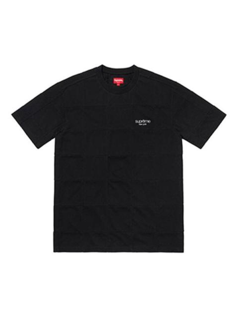 Supreme Supreme FW18 Patchwork Pique Tee Black Splicing Short Sleeve Unisex SUP-FW18-108