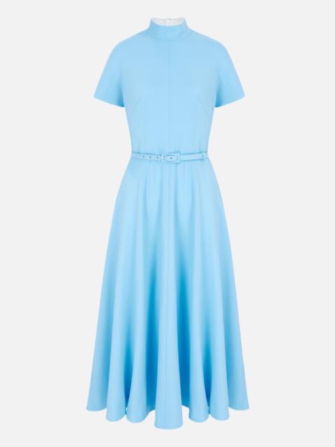 EMILIA WICKSTEAD Camilla Dress in Pale Blue Single Wool Crepe