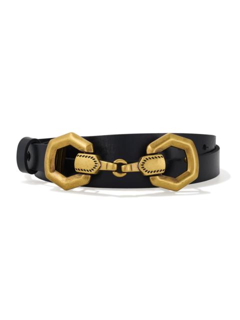KENDRA SCOTT Beau Horse Bit Vintage Silver Belt in Black