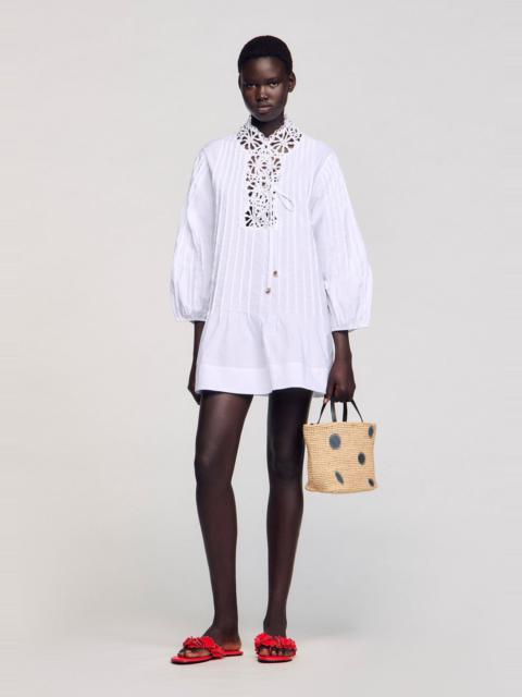 Sandro MINI DRESS WITH LACE DETAIL
