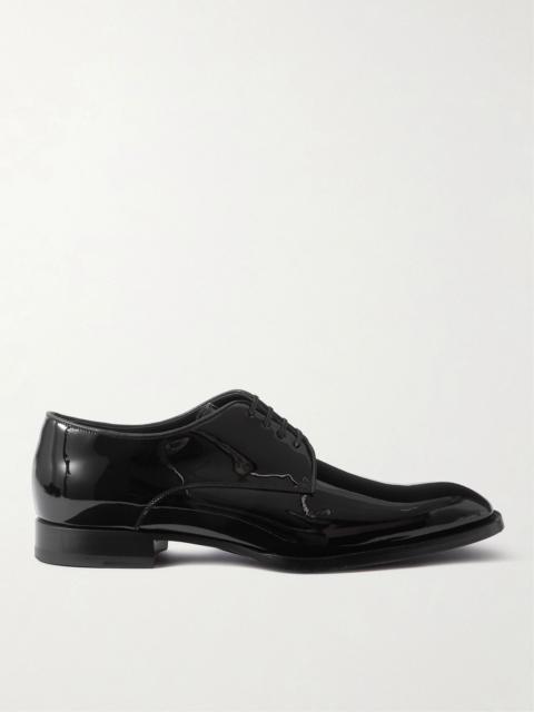 CELINE Patent-Leather Derby Shoes Black