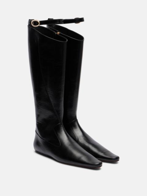 TORY BURCH Twisted leather knee-high boots