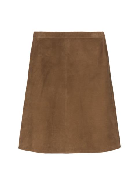 FERRAGAMO leather midi skirt