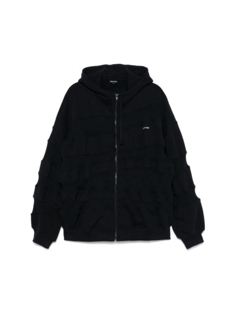 ribbed-panels hoodie