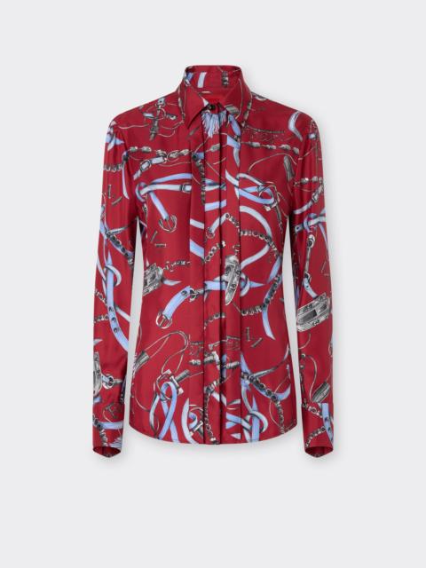 Ferrari Silk shirt with Ferrari Closet print