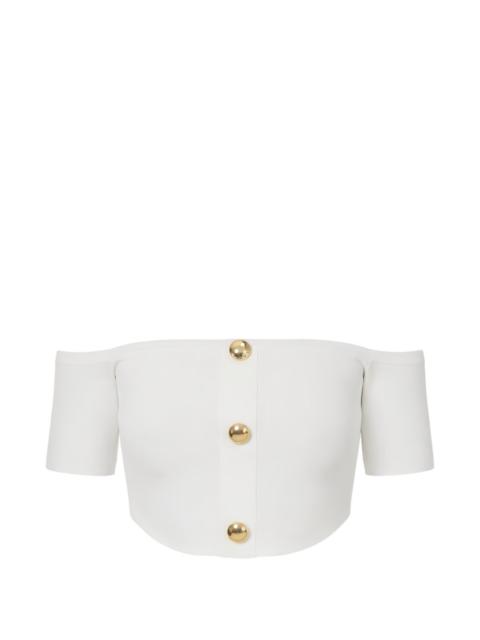 ELISABETTA FRANCHI buttoned off-shoulder top