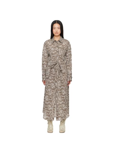 Lemaire Brown & Off-White Printed Midi Dress