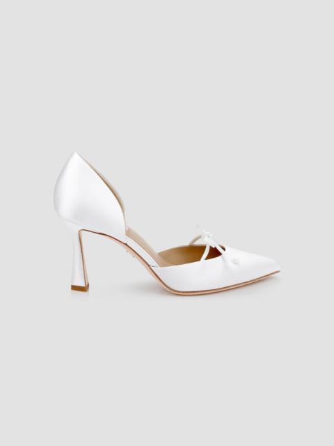 BADGLEY MISCHKA Women's Olympic 80MM Satin Pumps - White Satin
