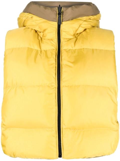 Yves Salomon logo-print reversible padded gilet