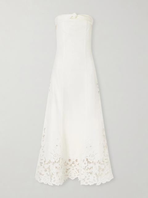 Cult Gaia Kellan Embroidered Linen Midi Dress