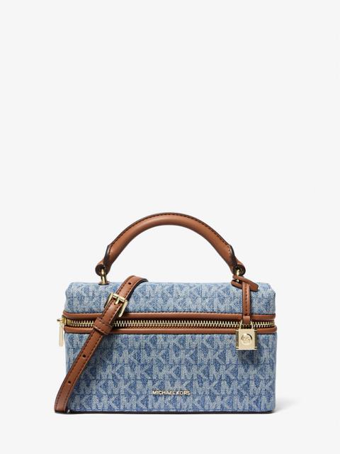 MICHAEL KORS Jana Extra-Small Signature Logo Print Denim Convertible Crossbody Bag