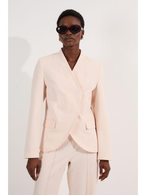 KAREN MILLEN Petite Compact Stretch Asymmetric Single Breasted Tailored Blazer