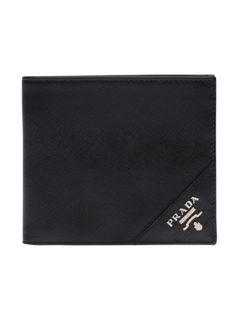 Prada Prada Bi-Fold Wallet Saffiano Leather Nero/Baltico