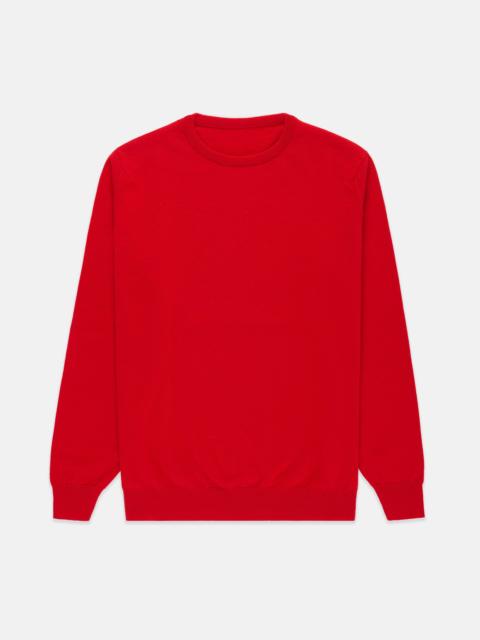 J. PRESS MADE-IN-SCOTLAND RED CASHMERE CREWNECK SWEATER