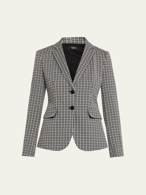 Theory Carissa Plaid Slim-Fit Blazer