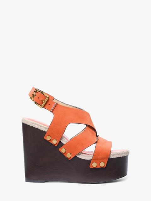 MICHAEL KORS Raven Studded Suede Wedge Sandal