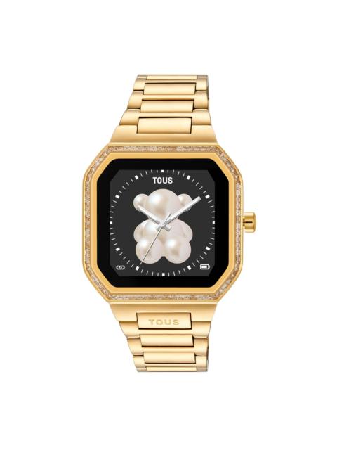 TOUS Smartwatch with gold-colored steel bracelet and zirconias B-Connect