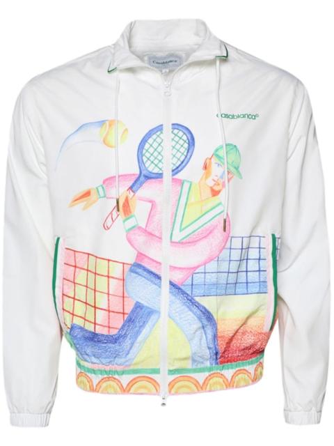 CASABLANCA White 'Le Jeu' Zip-Up Sweater | ssense | REVERSIBLE