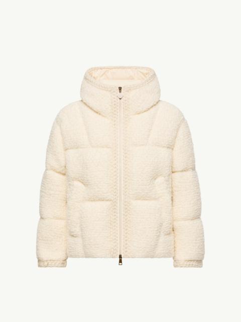 Moncler Cristallin Hooded Wool Blend Short Down Jacket