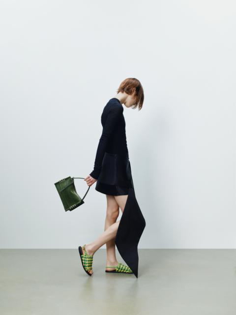 JW Anderson WOMENS CROSS DRAPE MINI SKIRT IN BLACK