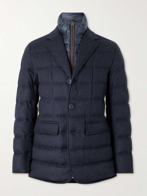 Quilted Silk and Cashmere-Blend Down Jacket with Detachable Liner