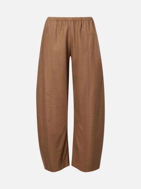 KHAITE Clover mid-rise wool barrel-leg pants