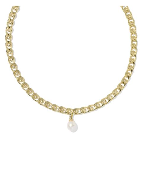KENDRA SCOTT Oakland Pearl Gold Chain Necklace