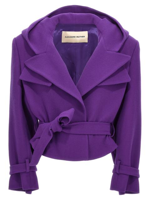 ALEXANDRE VAUTHIER Cropped Blazer Jackets Purple