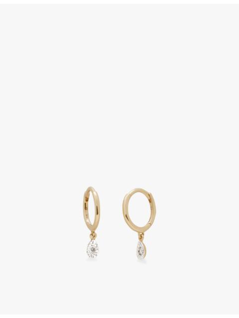 MONICA VINADER Teardrop Mini 14ct Yellow-Gold And 0.0294ct Lab-Grown Diamond Hoop Earrings