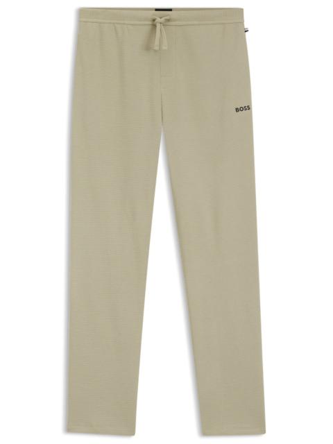 BOSS EMBROIDERED-LOGO PYJAMA BOTTOMS IN A COTTON BLEND