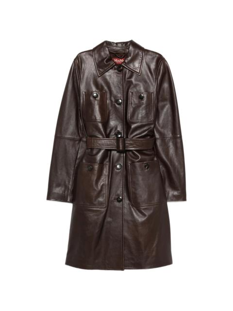Max Mara Studio Max Mara Studio Mstamaca Buttoned Belted Coat