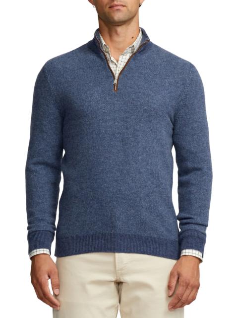 Bird's Eye Cashmere Quarter Zip Sweater