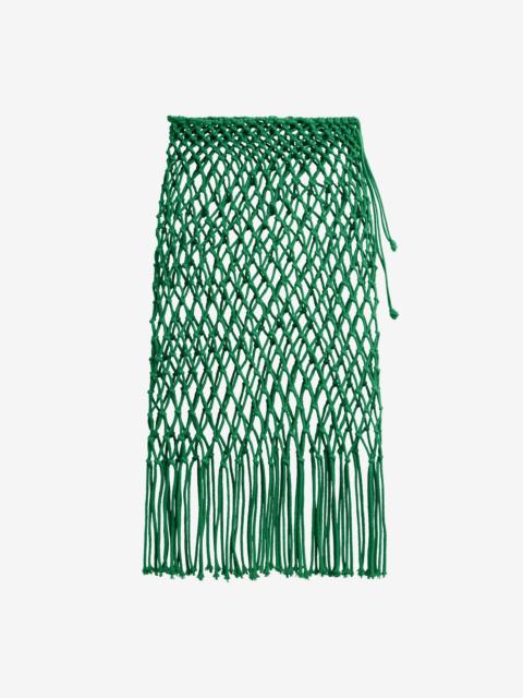 The Frankie Shop Tropea Macrame Skirt - Green