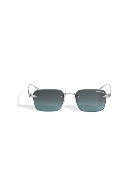 Montblanc SQUARED SUNGLASSES WITH SILVER-COLORED METAL FRAME