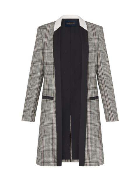 Louis Vuitton Contrast Collar Prince of Wales Tailored Coat 
