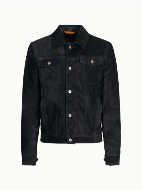 Tod's JACKET IN SUEDE - BLUE