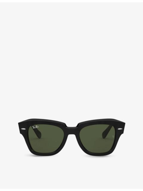 Ray-Ban RB2186 rectangular-frame acetate sunglasses