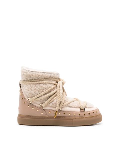 INUIKII shearling lace-up boots