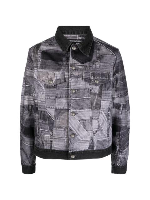 patchwork-design denim jacket