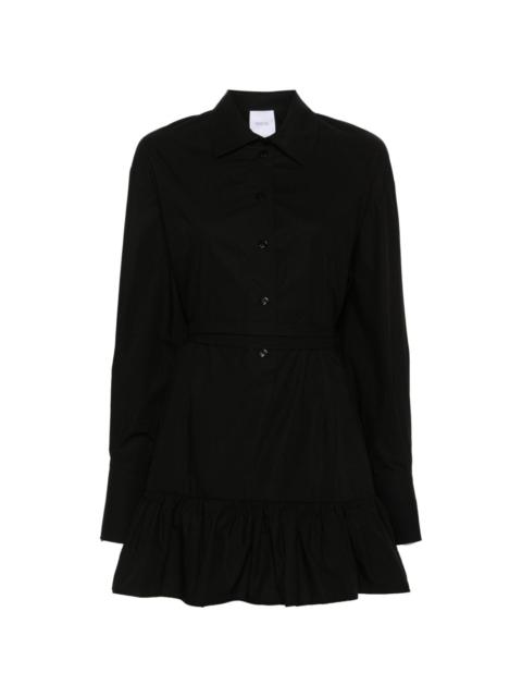 ruffled mini shirt dress